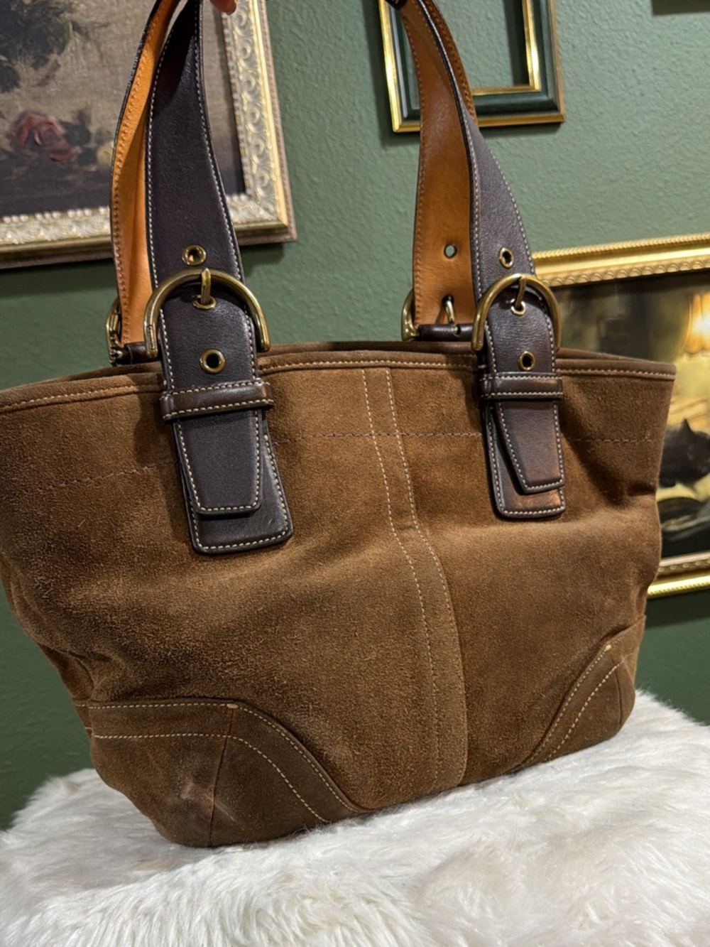 Coach Vintage Y2K Suede Tote - Picture 2 of 7
